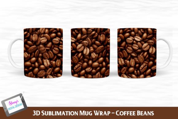 Download 3D Coffee Bean Mug | 3D Mug Sublimation - Mug Collection