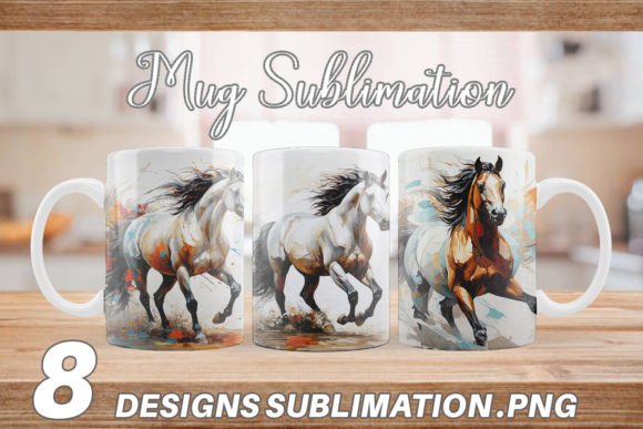 Download Mug Wrap 3D Horse Painting - Mug Collection
