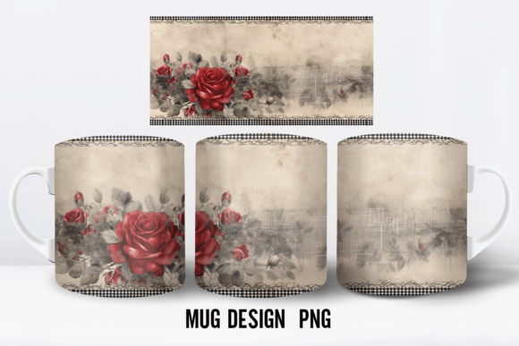 Download Rose Vintage Coffee Mug Wrap Sublimation - Mug Collection