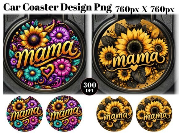 Download Sunflower Mama Car Coaster PNG - Car coaster png Collection