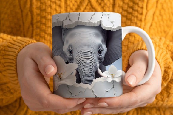 Download 3D Elephant Mug Wrap Png 1 - Mug Collection