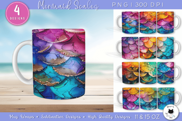 Download Mermaid Scale Mug Wraps | Mermaid PNG - Mug Collection