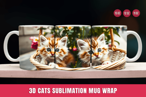 Download 3D Black Cat Sublimation Mug Wrap - Mug Collection