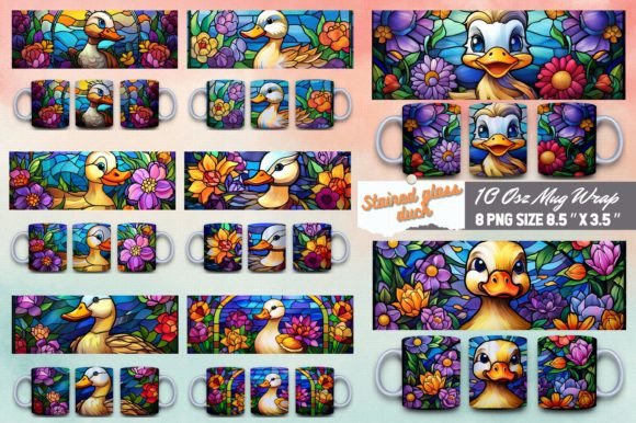 Download Stained Glass Duck 3D Mug Sublimation - Mug Collection