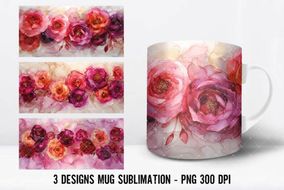 Download Alcohol Ink Moulin Rose Mug Wrap Design - Mug Collection