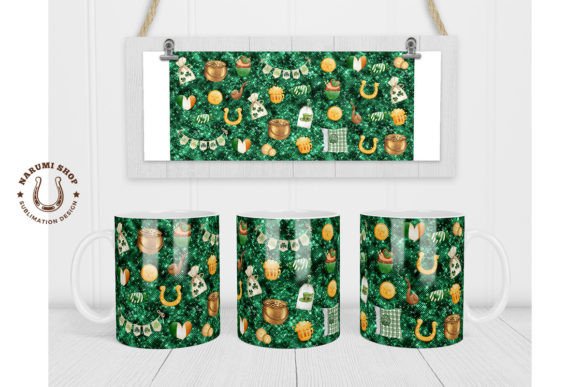 Download St Patricks Glitter Mug Sublimation Wrap - Mug Collection