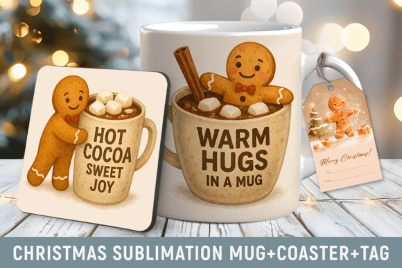 Download Christmas Sublimation Mug Wrap, Coaster - Mug Collection