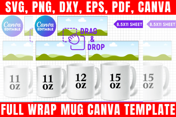 Download Full Wrap Mug Canva Templates - Mug Collection