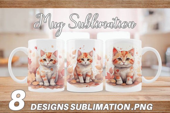 Download Mug Cat Among Falling Leaves - Mug Collection