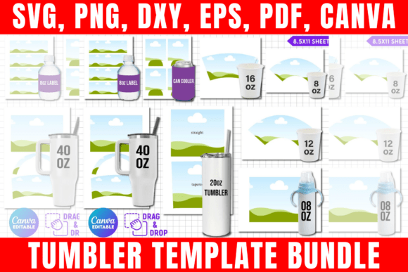 Download Tumbler Template Bundle, Mug Template - Mug Collection