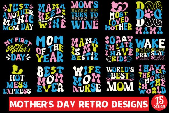Download Mother’s Day Retro Designs Bundle - Retro designs Collection