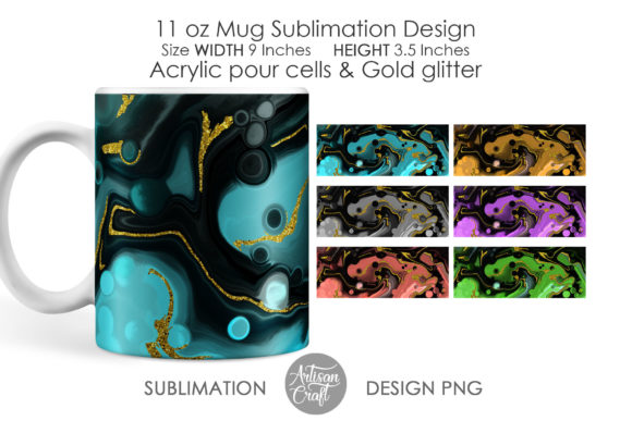 Download Sublimation Mug Designs, Acrylic Pour - Mug Collection