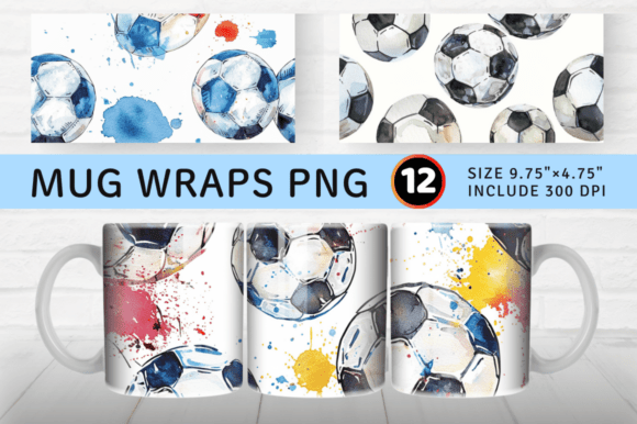 Download Watercolor Soccer Mug Wrap - Mug Collection