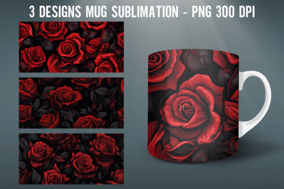 Download Gothic Rose Mug Wrap Sublimation Design - Mug Collection