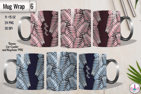 Download Palm Leaf Mug Wrap Set Summer Design - Mug Collection