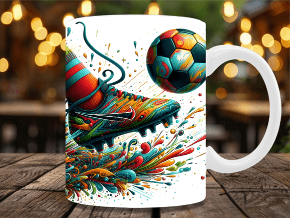 Download Graffiti Soccer Kick Action Mug Wrap - Mug Collection