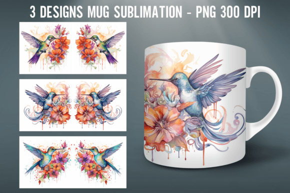 Download Watercolor Bird Mug Wrap Sublimation - Mug Collection