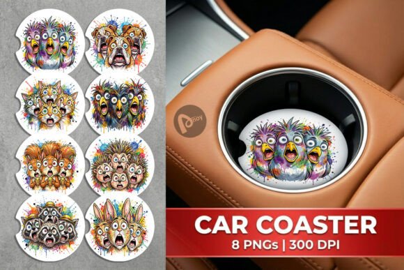 Download Funny Animal Heatwave Car Coaster PNG - Car coaster png Collection