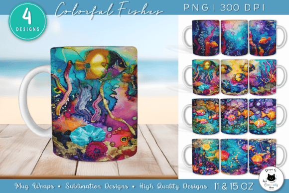 Download Watercolor Summer Mug Designs | Fish PNG - Mug Collection
