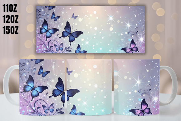 Download Butterfly Mug Wrap 11oz, 12oz, 15oz - Mug Collection