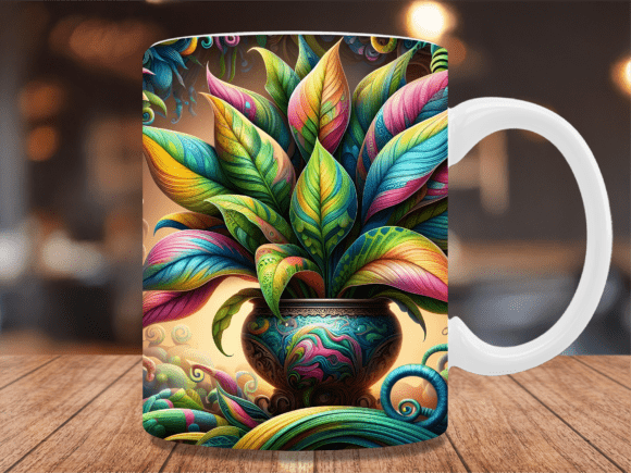 Download Colorful Magic Botanical Leaf Mug Wrap - Mug Collection