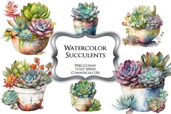Download Watercolor Succulents PNG Clipart - Succulents png Collection