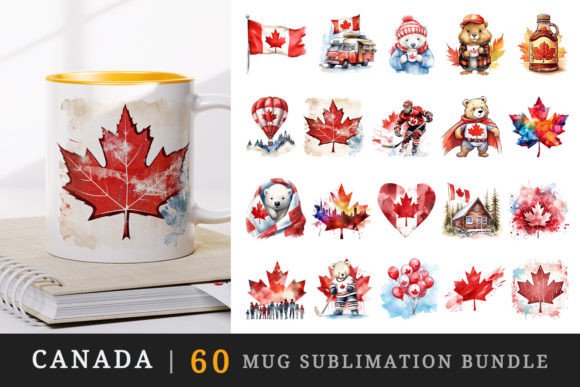 Download Canada Day, Canadian Flag, Leaf Mug Wrap - Mug Collection