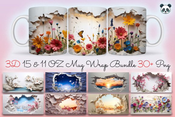 Download 3D Landscape Mug Wrap Sublimation Bundle - Mug Collection
