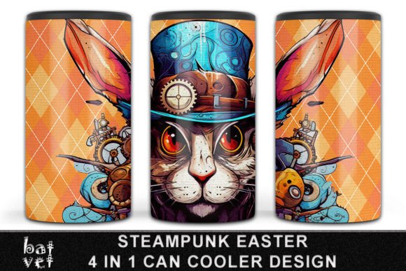 Download Steampunk Easter Can Cooler Design PNG - Cooler design Collection